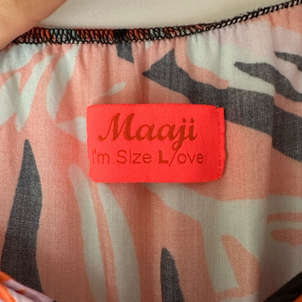 Maaji Pink and Gray Tropical Print Garment
